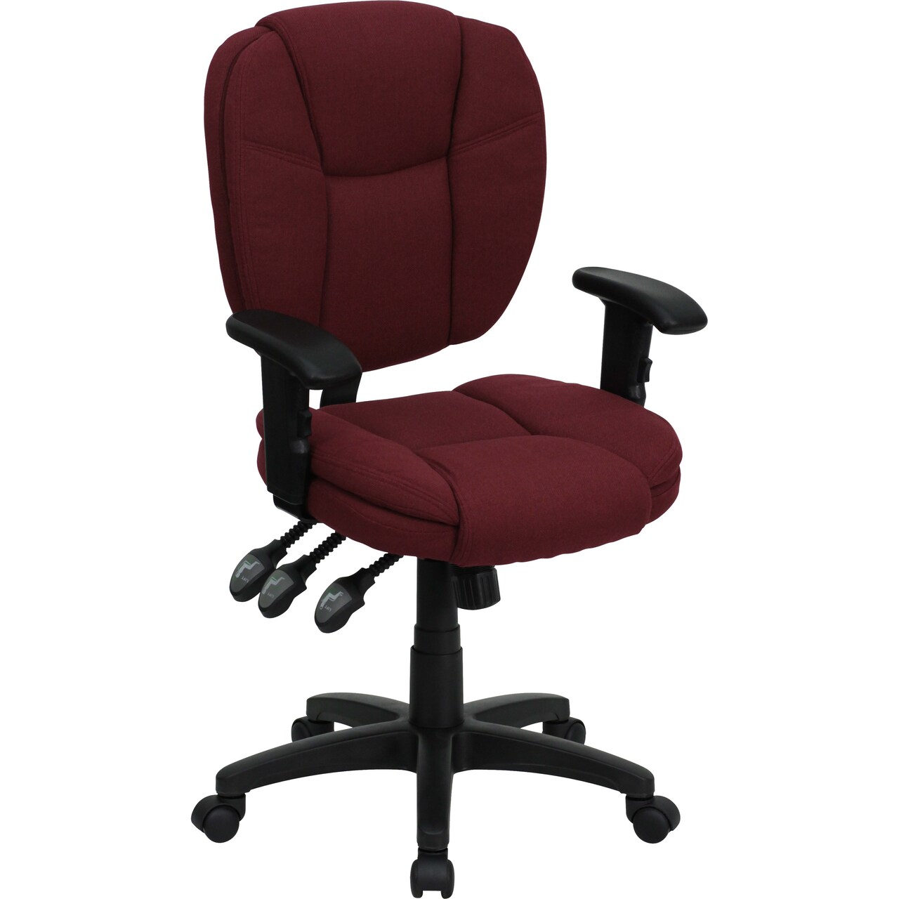 Emma and Oliver Mid-Back Multifunction Pillow Top Swivel Ergonomic Task Office Chair with Arms